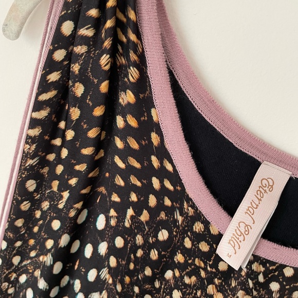 Eternal Child Sleeveless Mixed Pattern and Fabric Dress - Picture 3 of 9